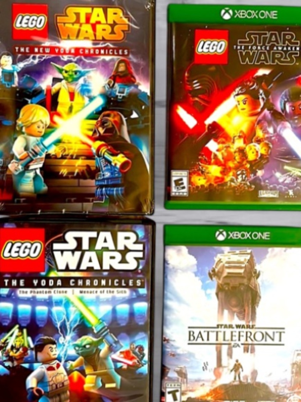 👽 Star Wars Bundle 2 DVD Movies & 2 Xbox One Video Games EUC